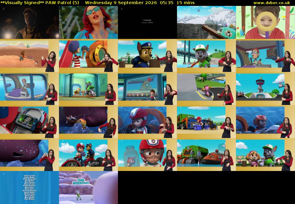 **Visually Signed** PAW Patrol (5) Wednesday 9 September 2026 05:35 - 05:50