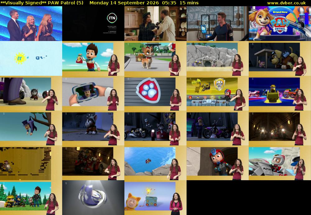 **Visually Signed** PAW Patrol (5) Monday 14 September 2026 05:35 - 05:50