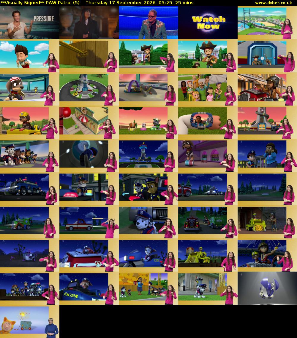**Visually Signed** PAW Patrol (5) Thursday 17 September 2026 05:25 - 05:50