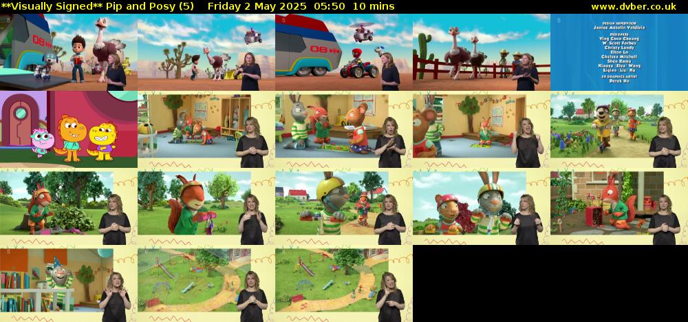 **Visually Signed** Pip and Posy (5) Friday 2 May 2025 05:50 - 06:00