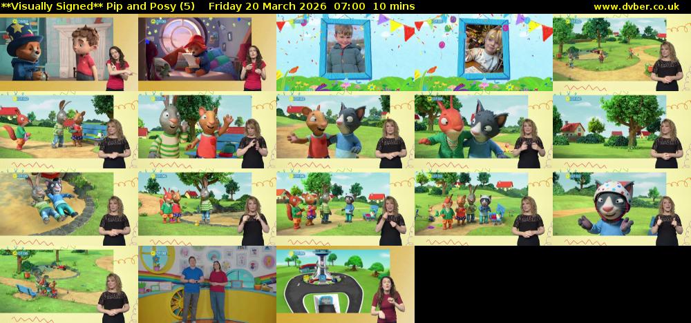 **Visually Signed** Pip and Posy (5) Friday 20 March 2026 07:00 - 07:10