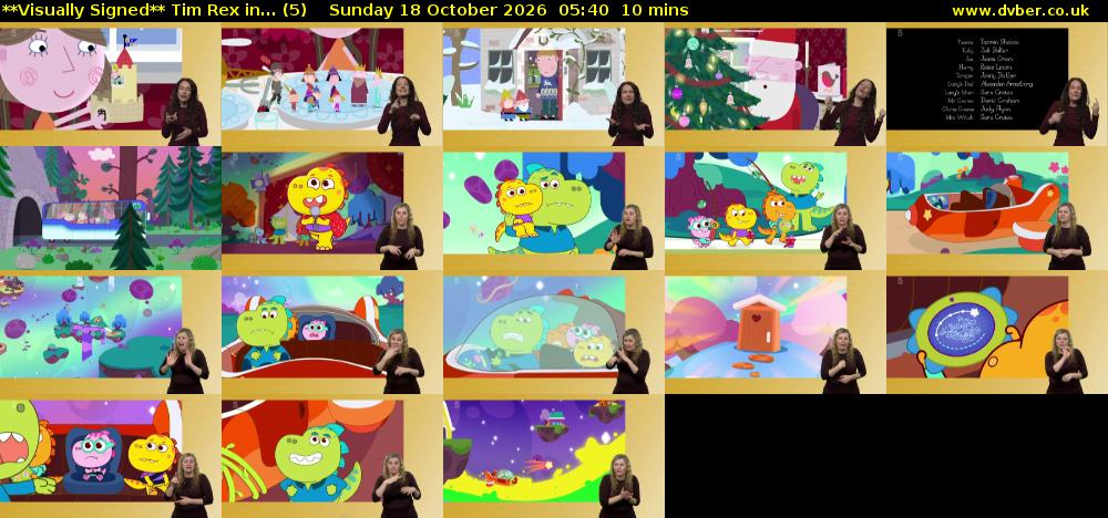 **Visually Signed** Tim Rex in... (5) Sunday 18 October 2026 05:40 - 05:50