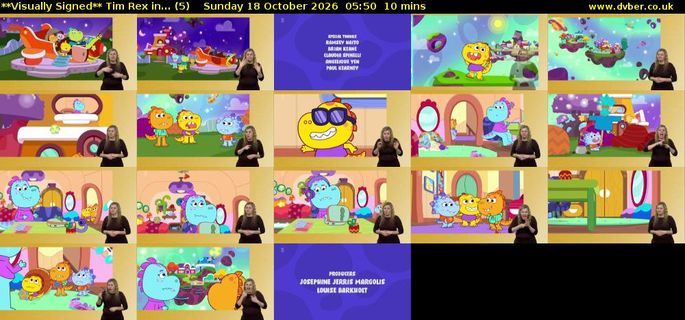 **Visually Signed** Tim Rex in... (5) Sunday 18 October 2026 05:50 - 06:00