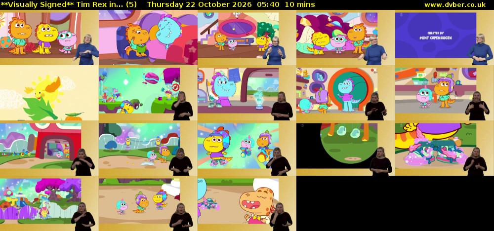 **Visually Signed** Tim Rex in... (5) Thursday 22 October 2026 05:40 - 05:50