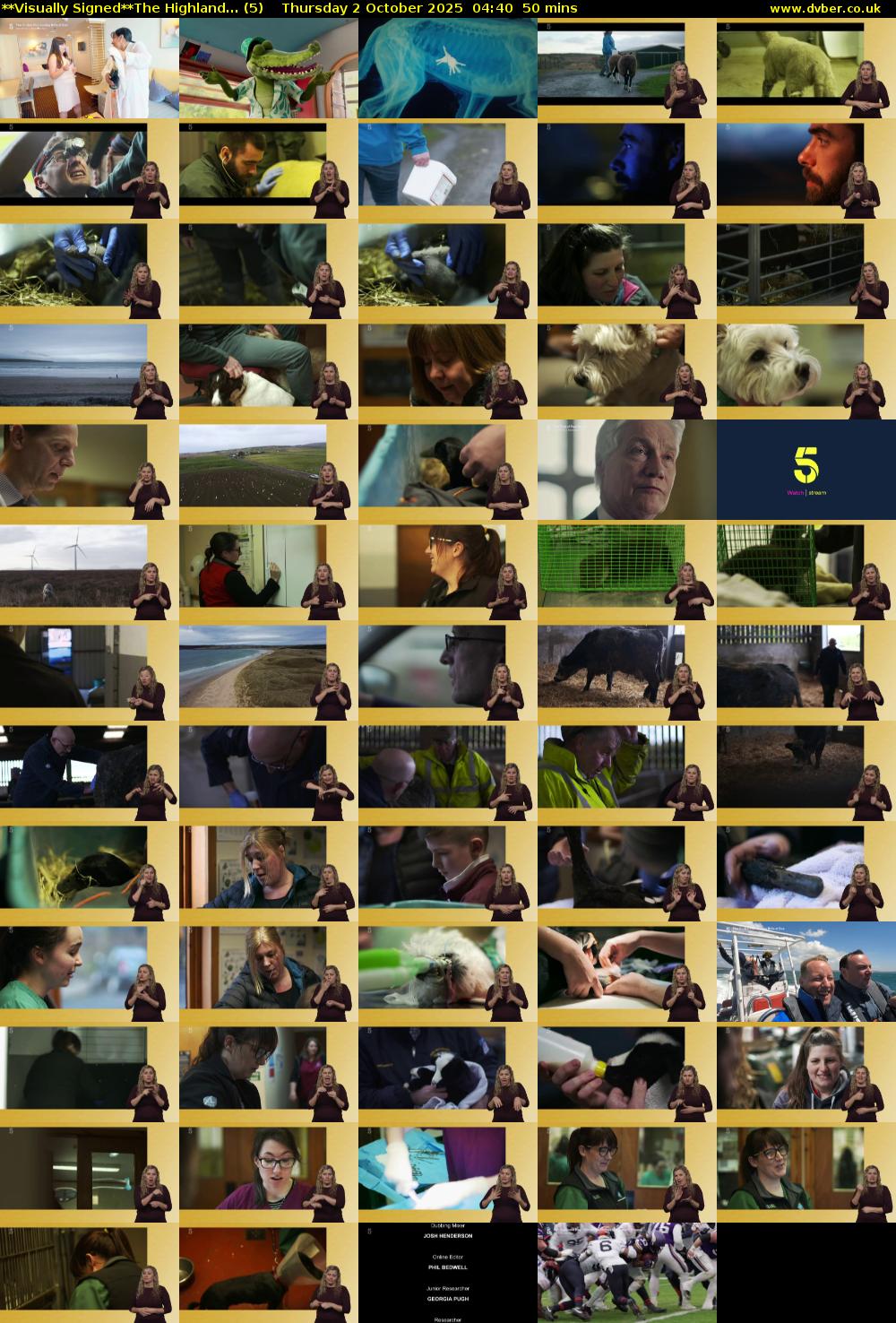 **Visually Signed**The Highland... (5) Thursday 2 October 2025 04:40 - 05:30