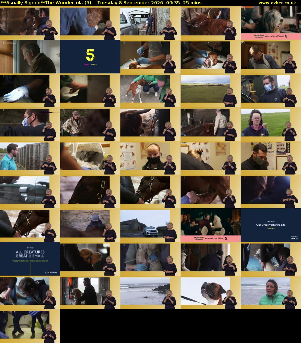 **Visually Signed**The Wonderful.. (5) Tuesday 8 September 2026 04:35 - 05:00