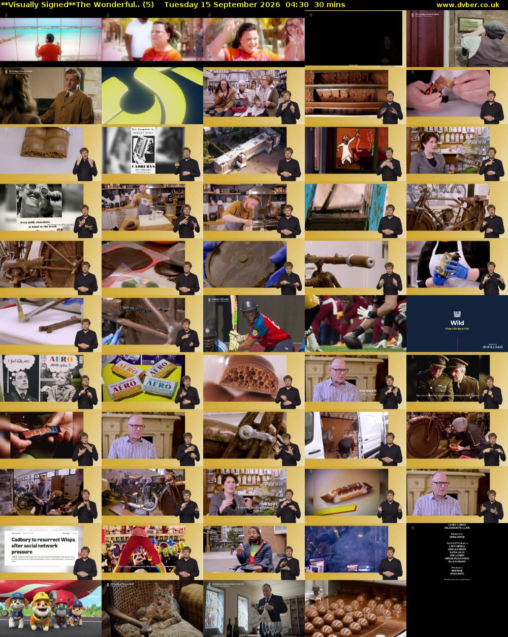 **Visually Signed**The Wonderful.. (5) Tuesday 15 September 2026 04:30 - 05:00