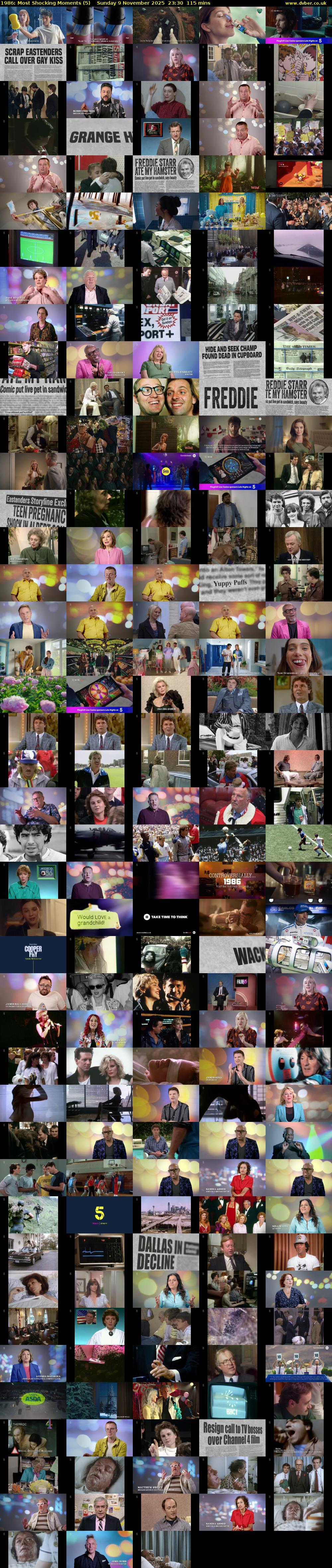 1986: Most Shocking Moments (5) Sunday 9 November 2025 23:30 - 01:25