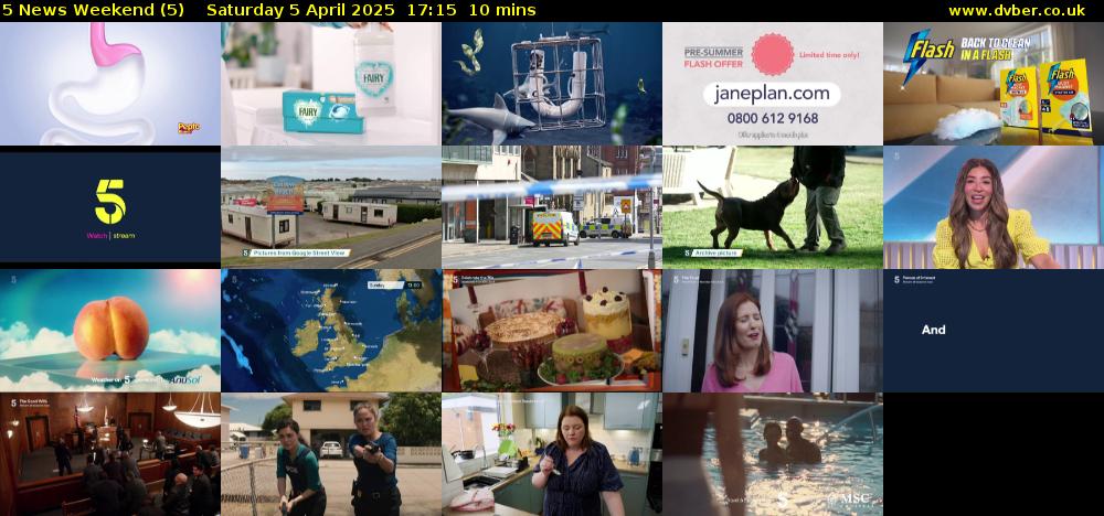 5 News Weekend (5) Saturday 5 April 2025 17:15 - 17:25