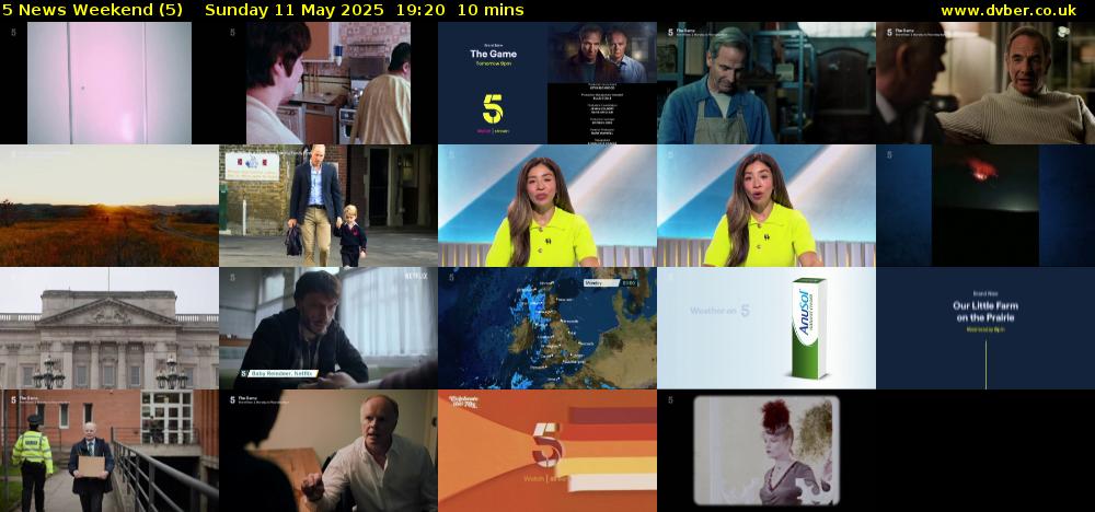 5 News Weekend (5) Sunday 11 May 2025 19:20 - 19:30