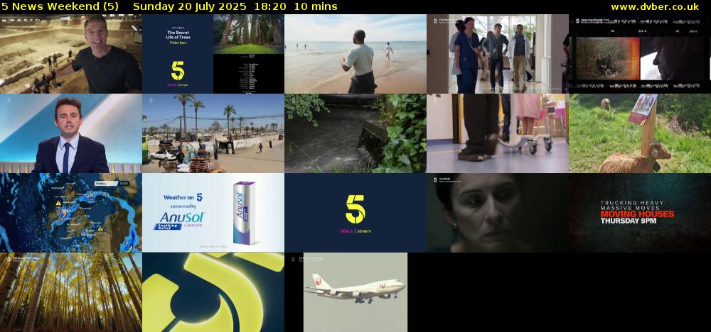 5 News Weekend (5) Sunday 20 July 2025 18:20 - 18:30