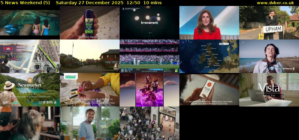 5 News Weekend (5) Saturday 27 December 2025 12:50 - 13:00