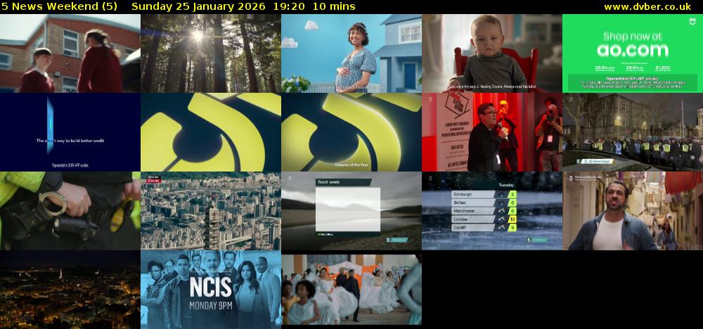 5 News Weekend (5) Sunday 25 January 2026 19:20 - 19:30