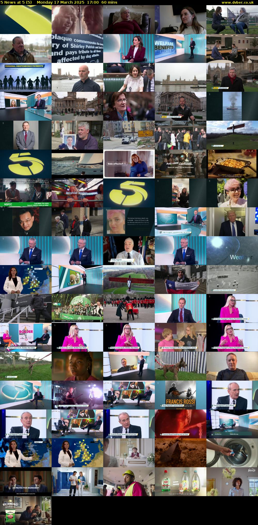 5 News at 5 (5) Monday 17 March 2025 17:00 - 18:00