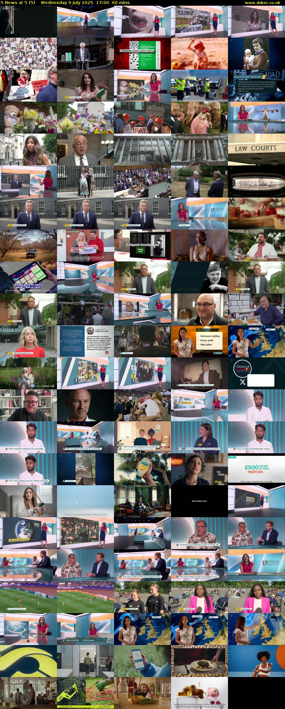 5 News at 5 (5) Wednesday 9 July 2025 17:00 - 18:00