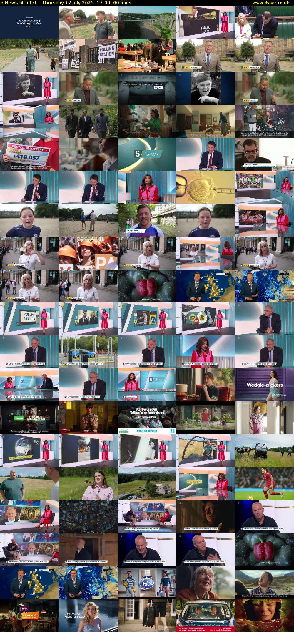 5 News at 5 (5) Thursday 17 July 2025 17:00 - 18:00