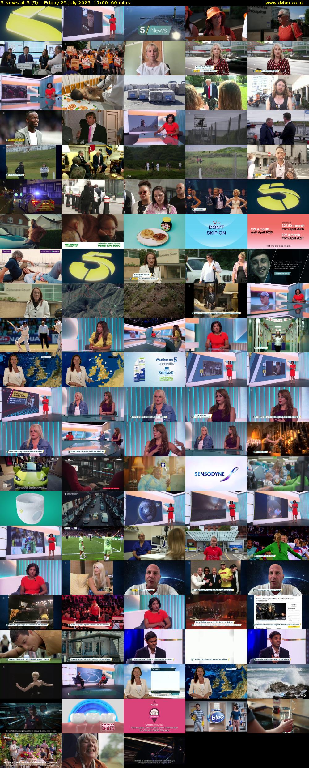 5 News at 5 (5) Friday 25 July 2025 17:00 - 18:00