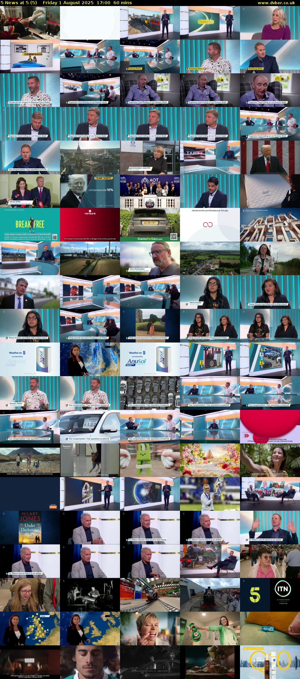 5 News at 5 (5) Friday 1 August 2025 17:00 - 18:00