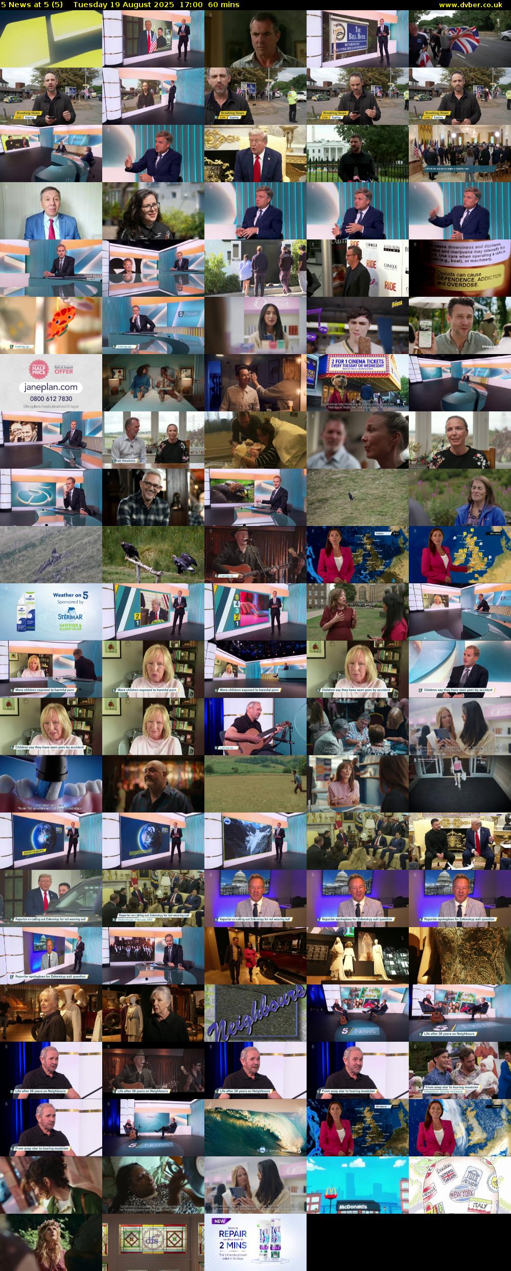 5 News at 5 (5) Tuesday 19 August 2025 17:00 - 18:00