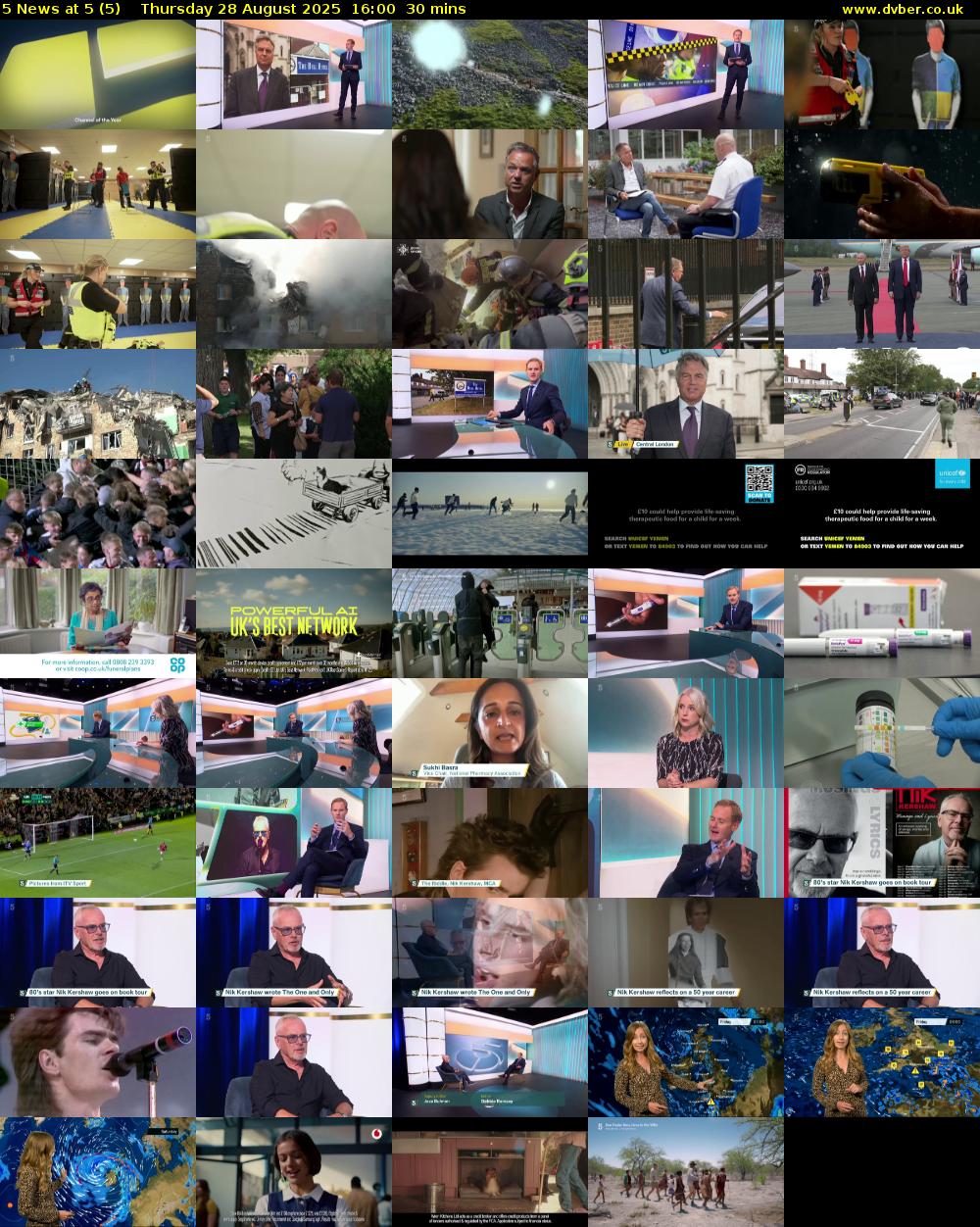 5 News at 5 (5) Thursday 28 August 2025 16:00 - 16:30