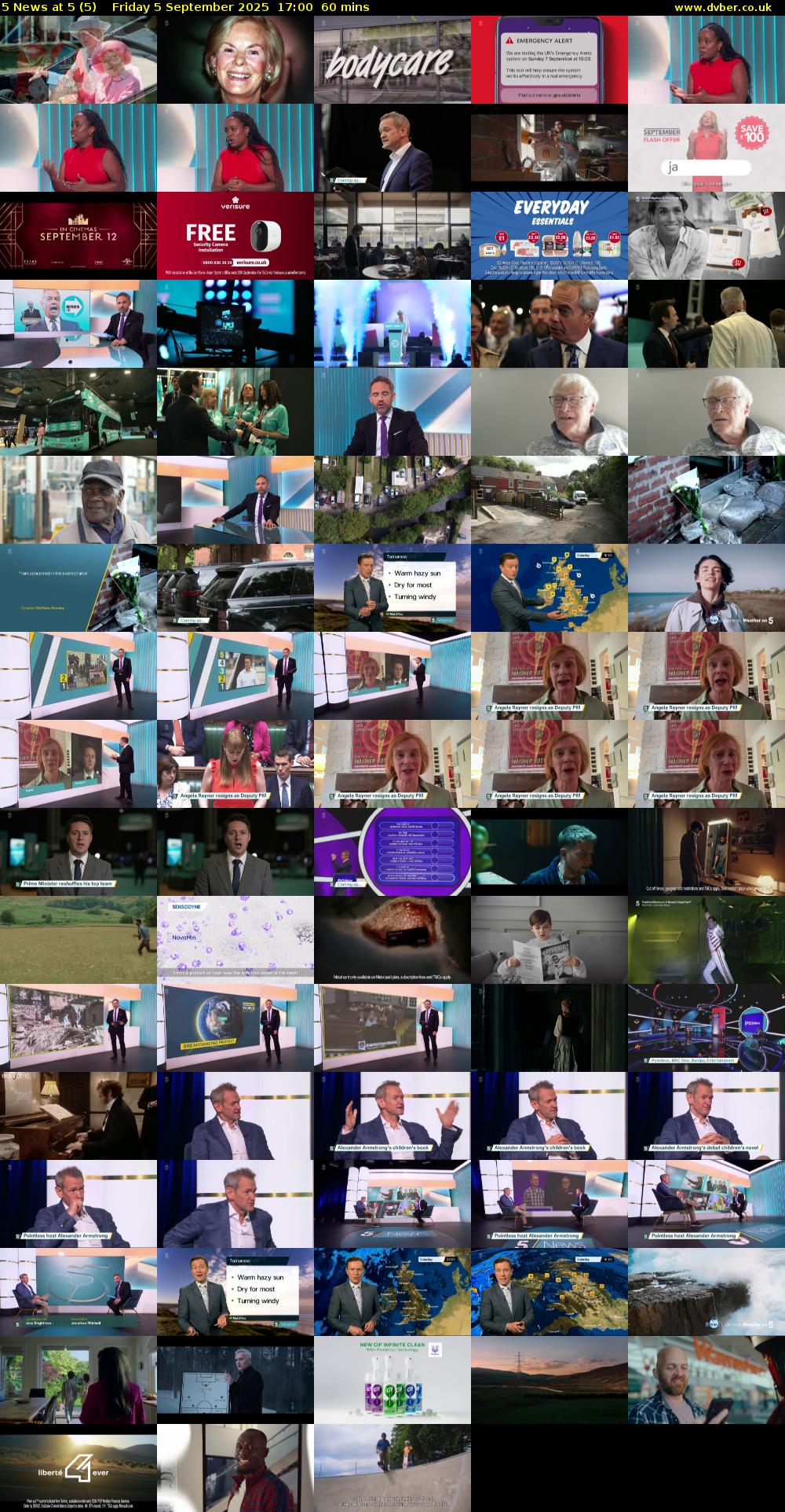 5 News at 5 (5) Friday 5 September 2025 17:00 - 18:00
