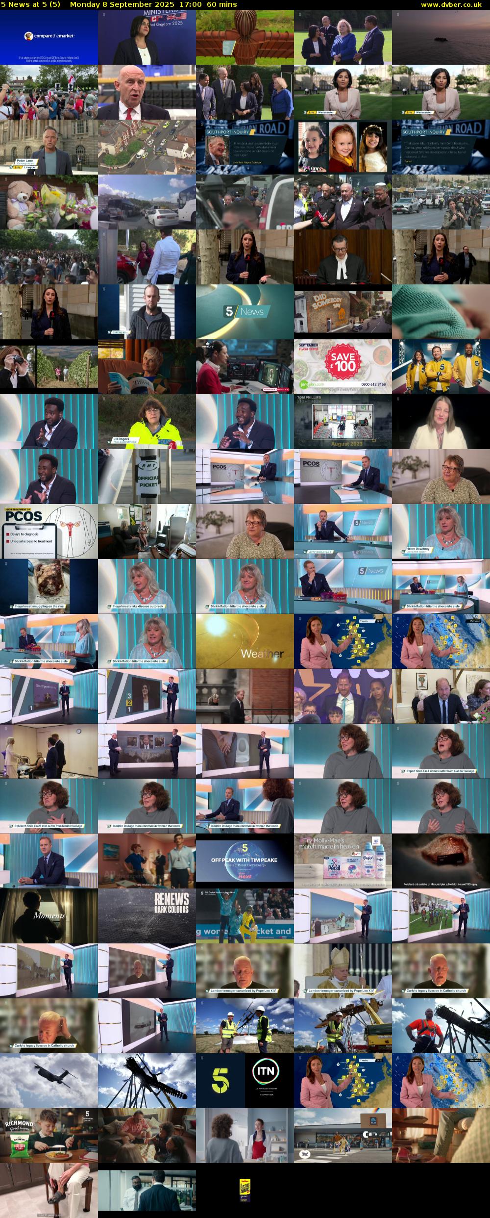 5 News at 5 (5) Monday 8 September 2025 17:00 - 18:00