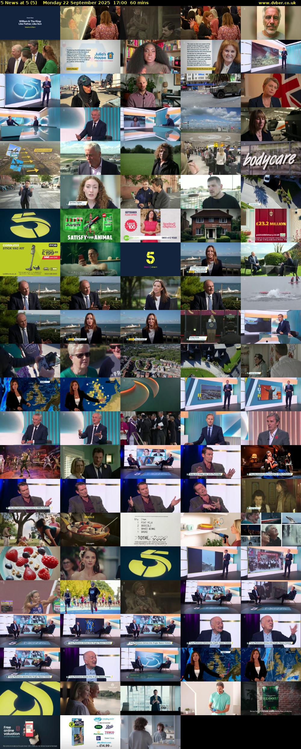 5 News at 5 (5) Monday 22 September 2025 17:00 - 18:00