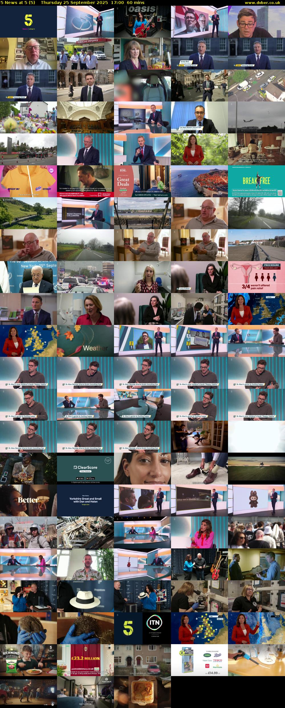 5 News at 5 (5) Thursday 25 September 2025 17:00 - 18:00