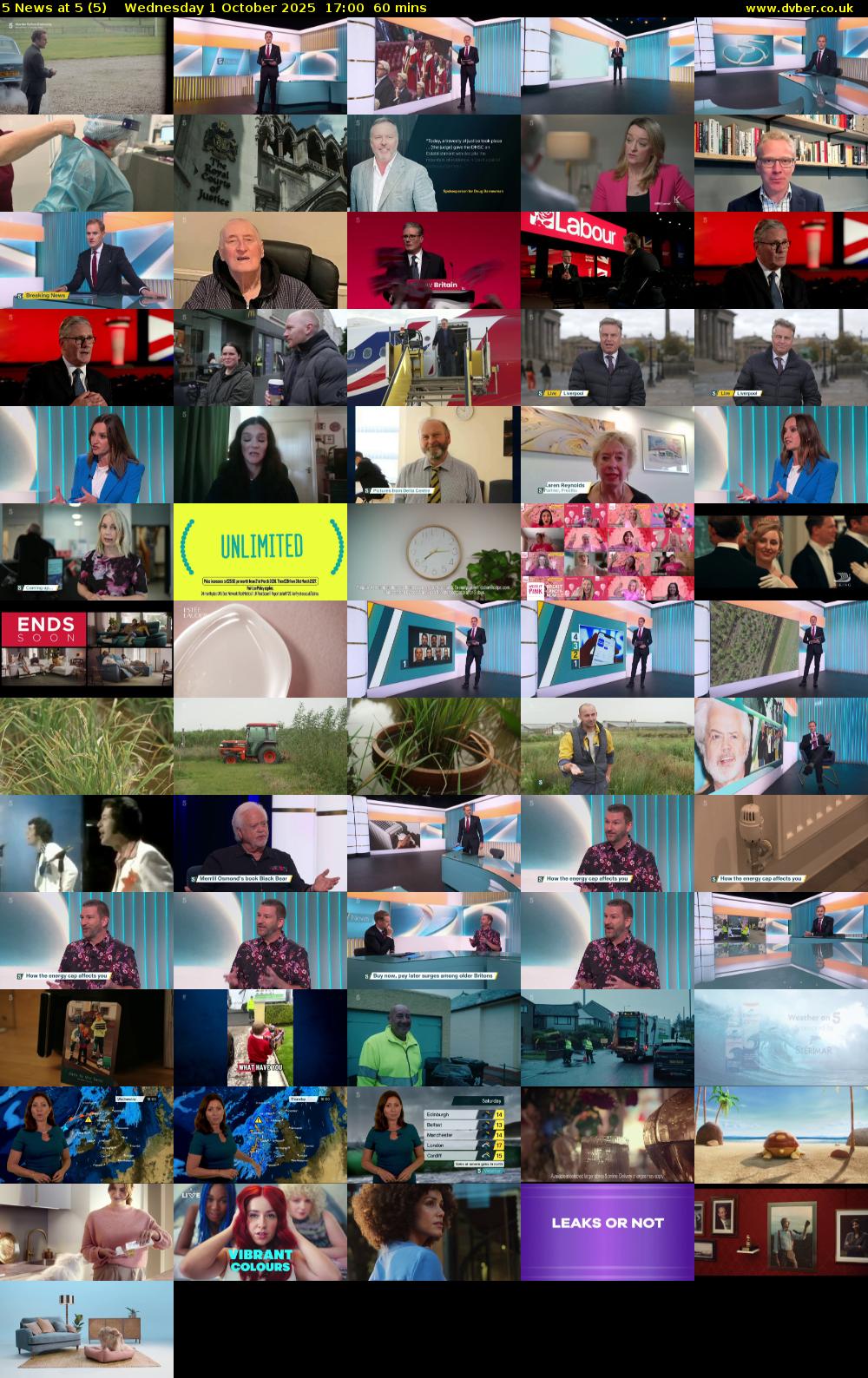 5 News at 5 (5) Wednesday 1 October 2025 17:00 - 18:00