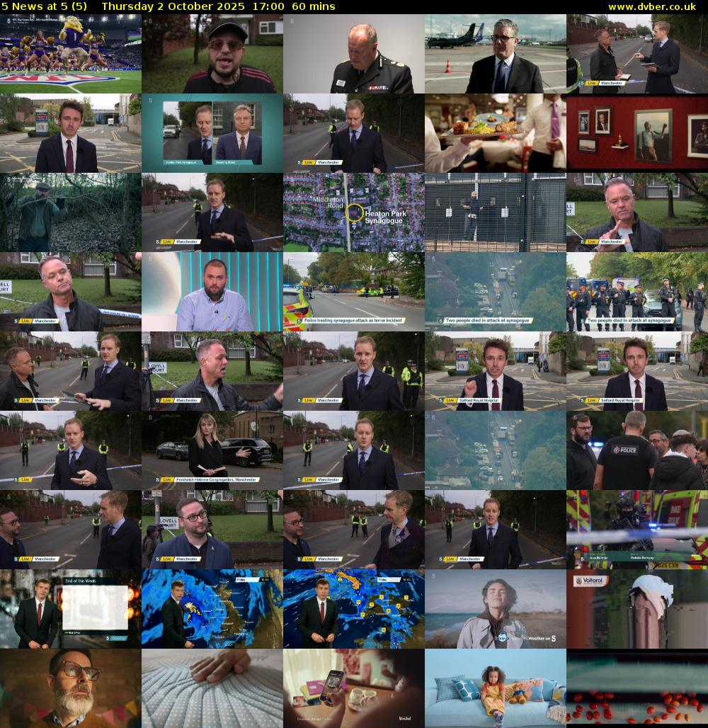 5 News at 5 (5) Thursday 2 October 2025 17:00 - 18:00