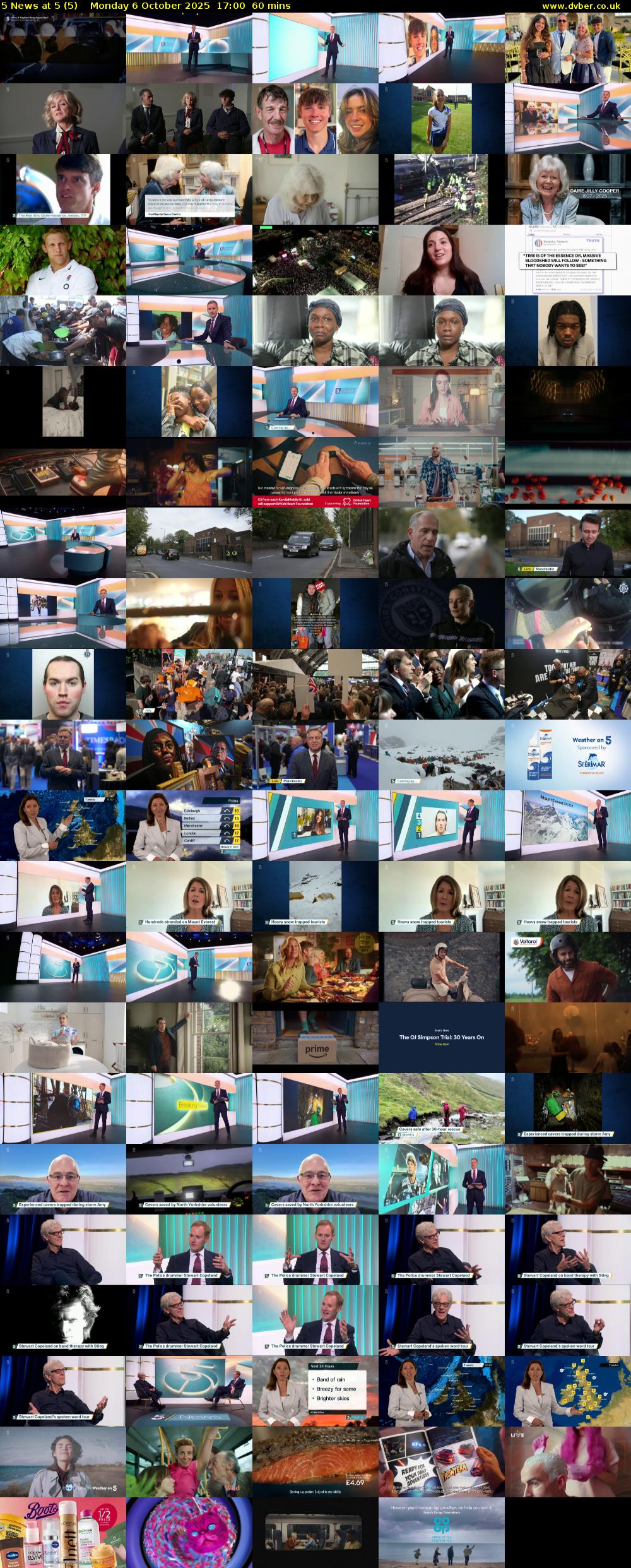 5 News at 5 (5) Monday 6 October 2025 17:00 - 18:00