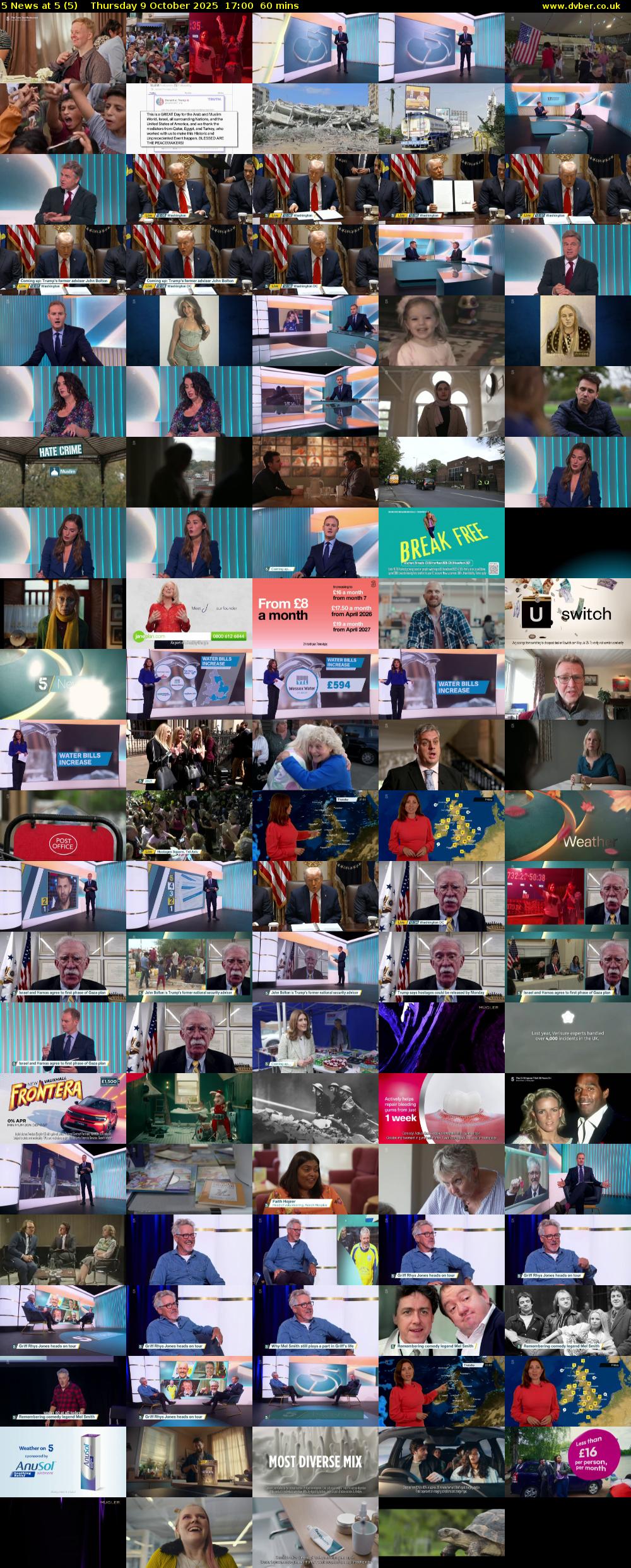 5 News at 5 (5) Thursday 9 October 2025 17:00 - 18:00