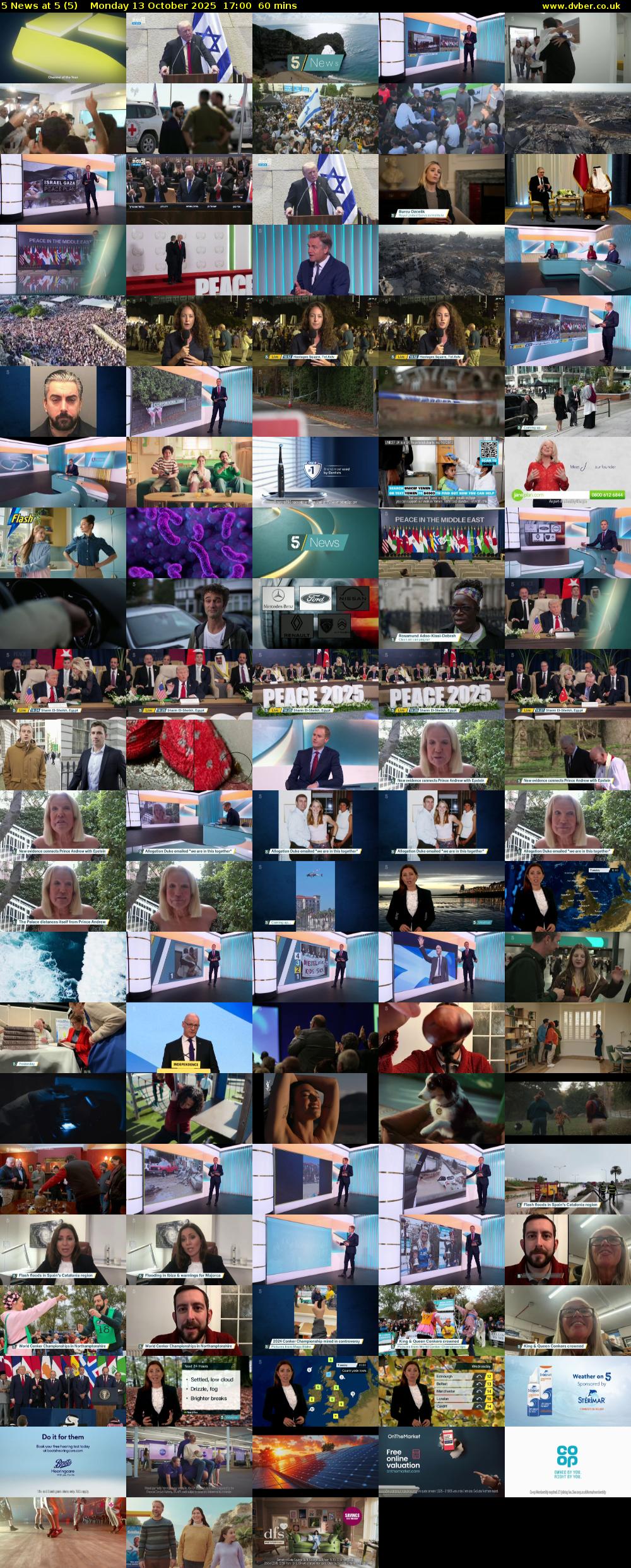 5 News at 5 (5) Monday 13 October 2025 17:00 - 18:00