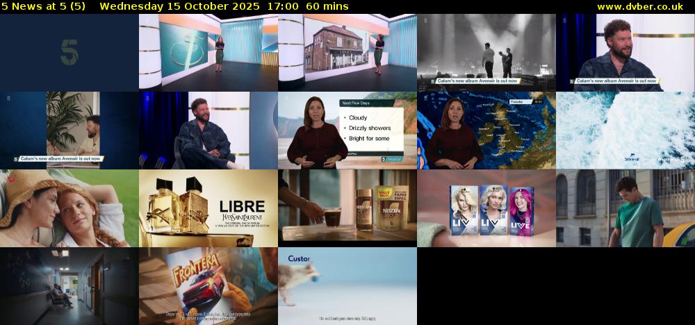 5 News at 5 (5) Wednesday 15 October 2025 17:00 - 18:00