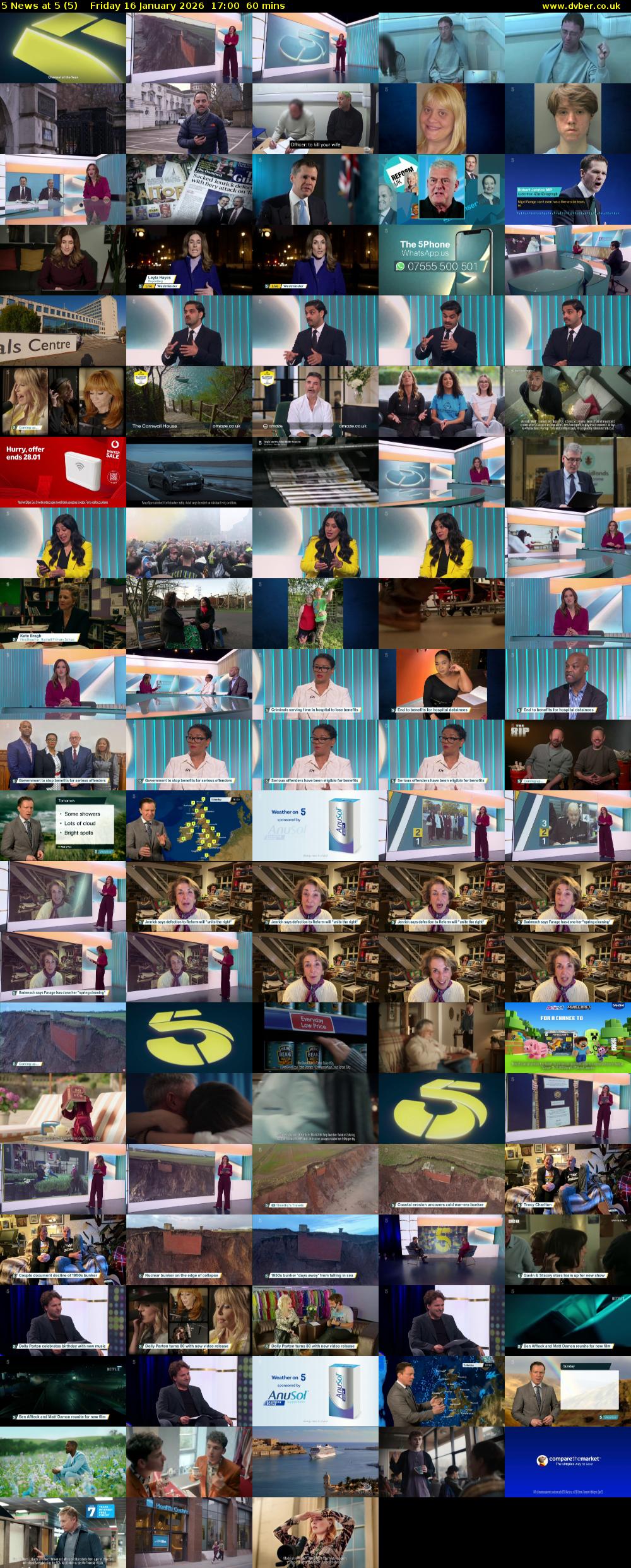 5 News at 5 (5) Friday 16 January 2026 17:00 - 18:00