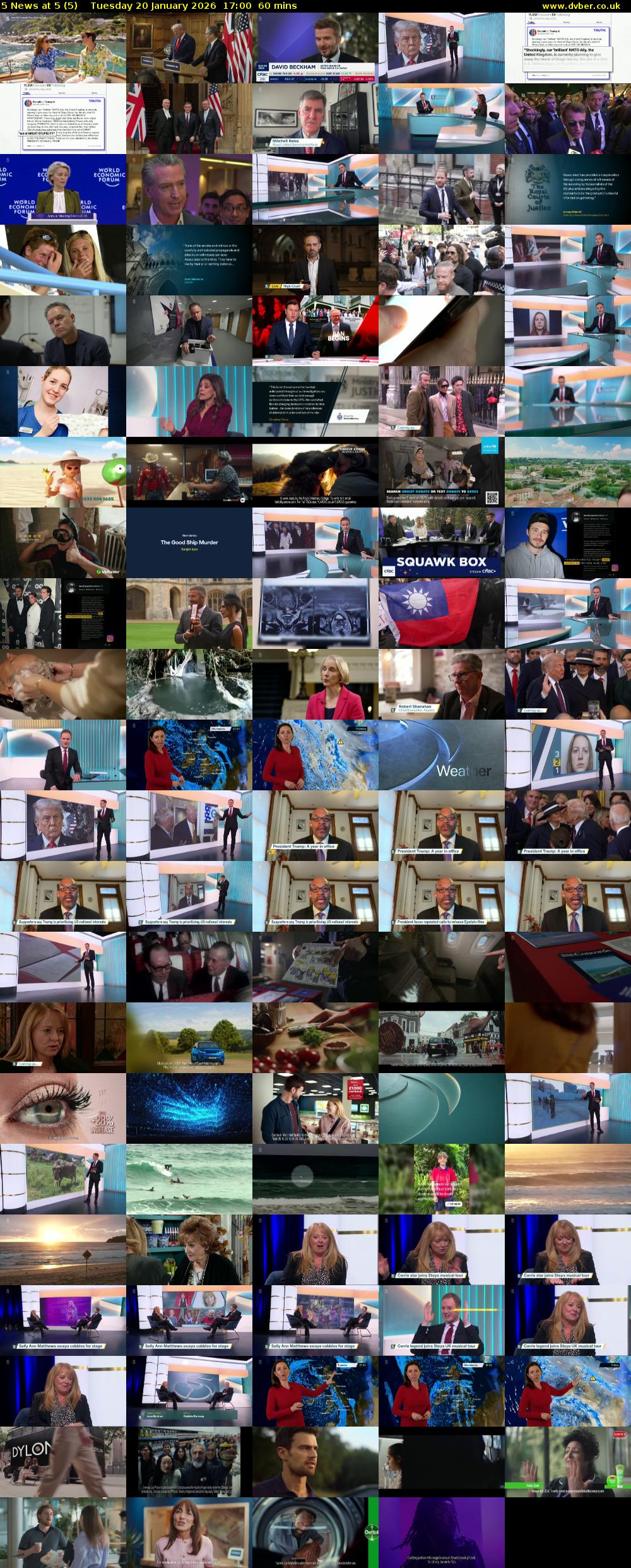 5 News at 5 (5) Tuesday 20 January 2026 17:00 - 18:00