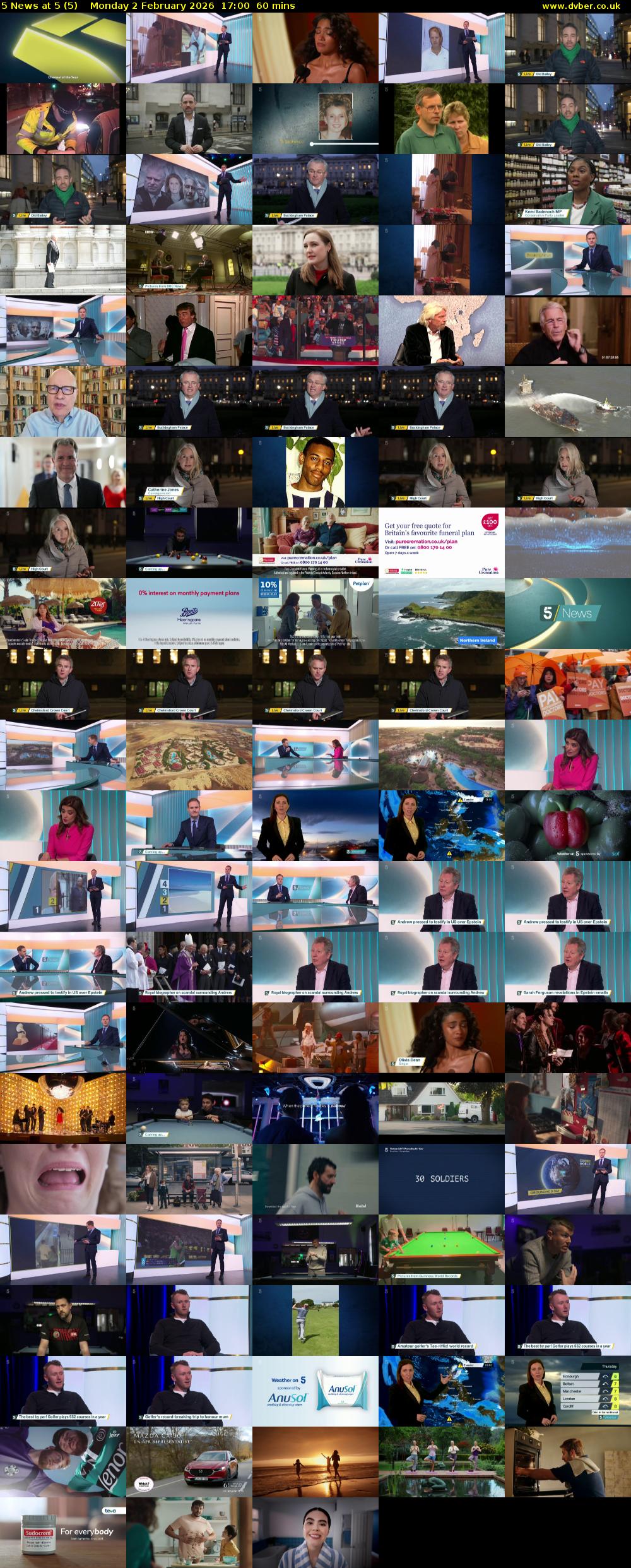 5 News at 5 (5) Monday 2 February 2026 17:00 - 18:00