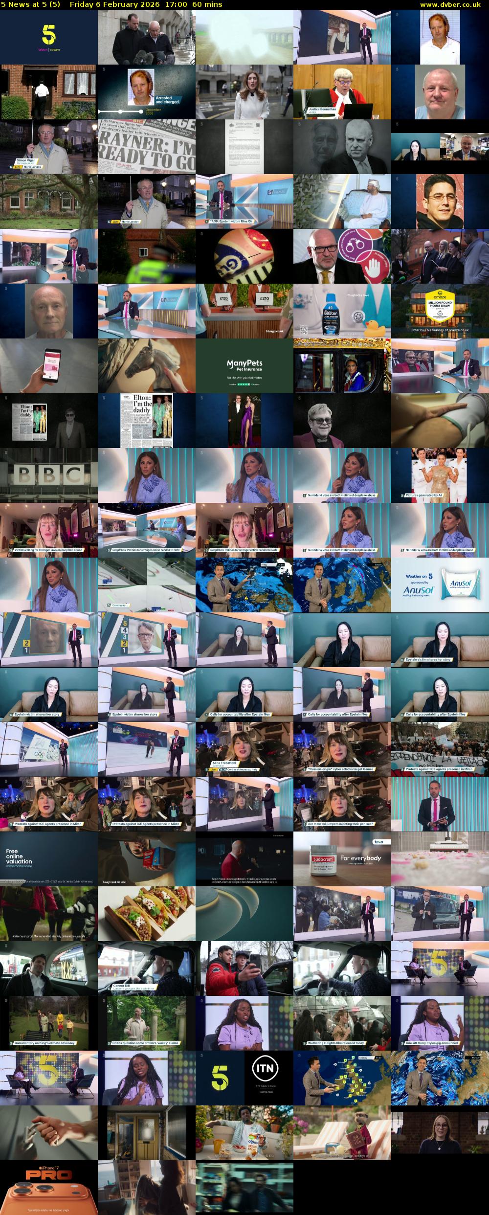 5 News at 5 (5) Friday 6 February 2026 17:00 - 18:00