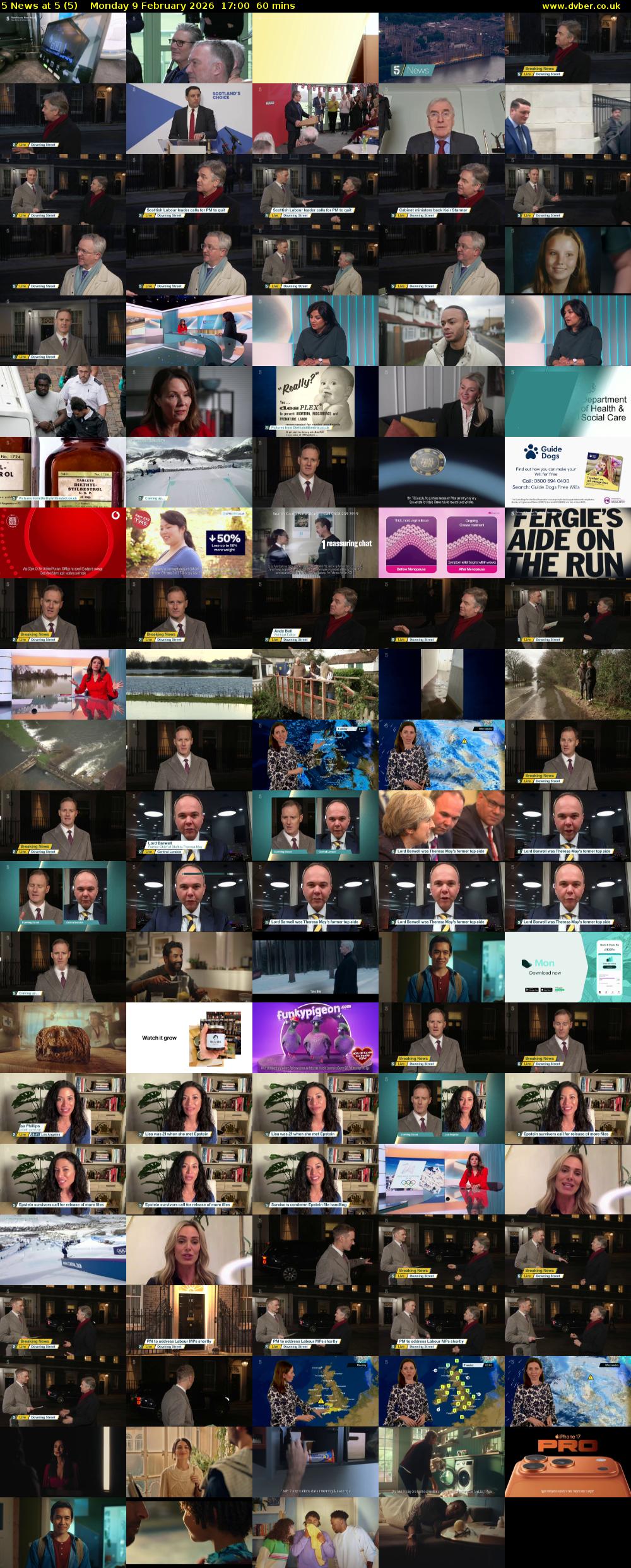 5 News at 5 (5) Monday 9 February 2026 17:00 - 18:00