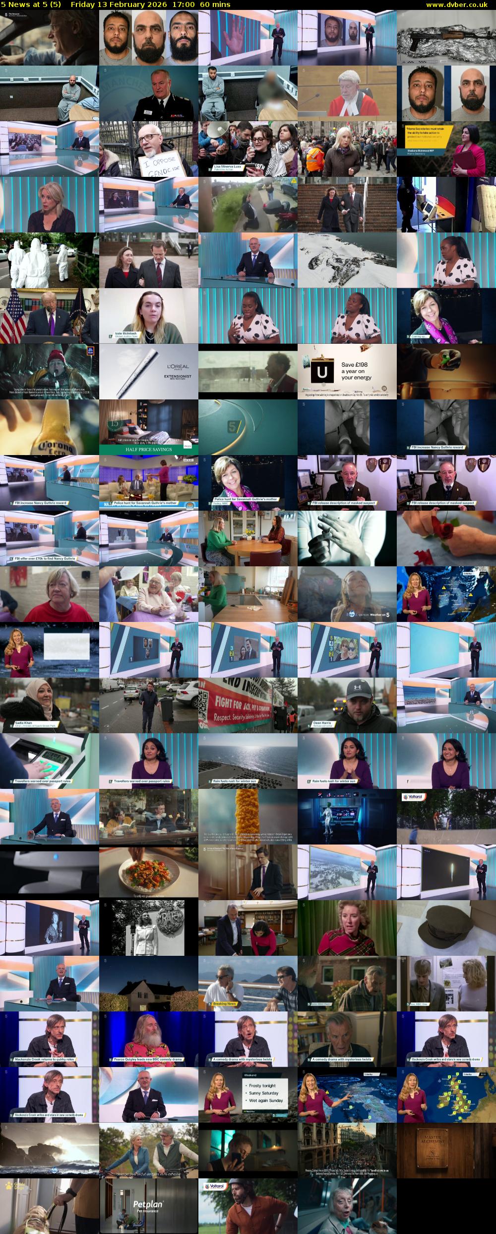 5 News at 5 (5) Friday 13 February 2026 17:00 - 18:00