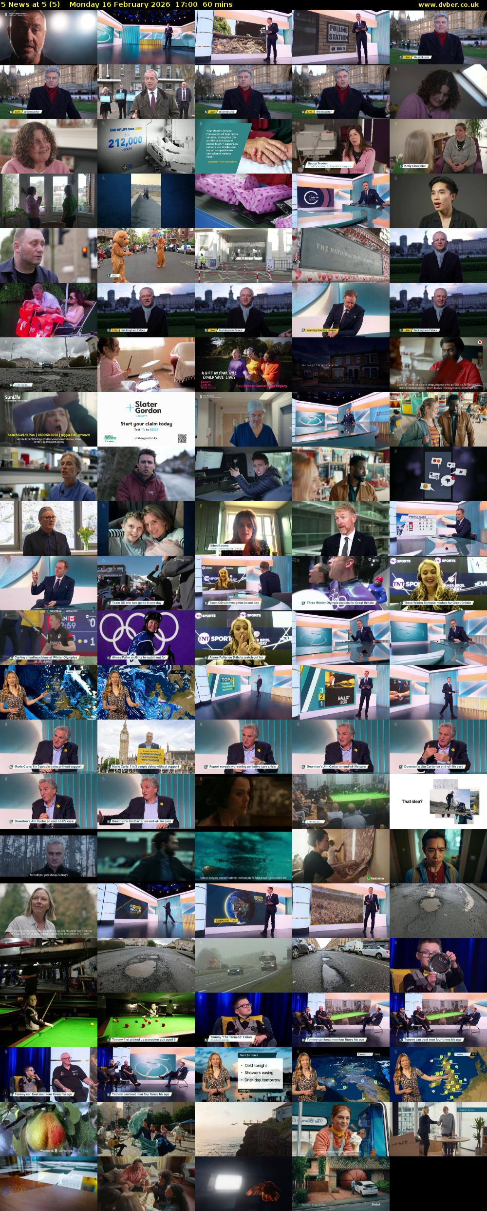 5 News at 5 (5) Monday 16 February 2026 17:00 - 18:00