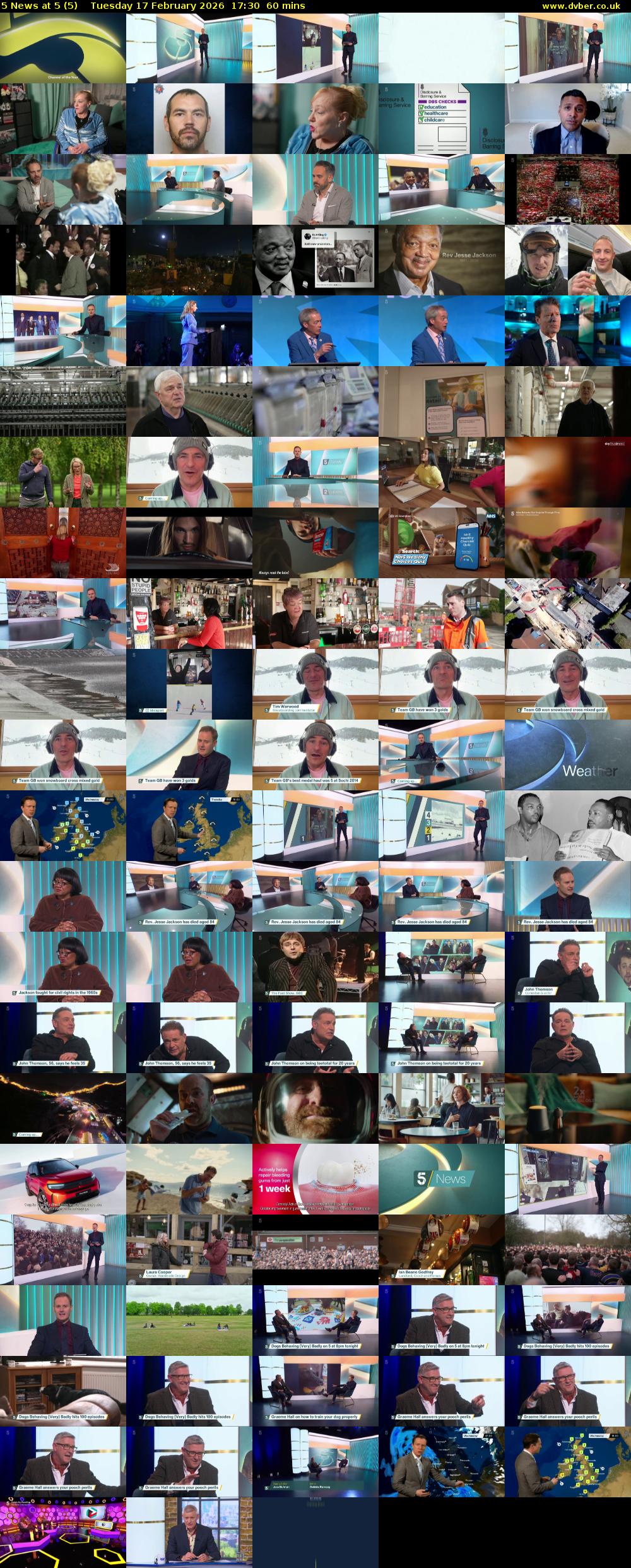 5 News at 5 (5) Tuesday 17 February 2026 17:30 - 18:30