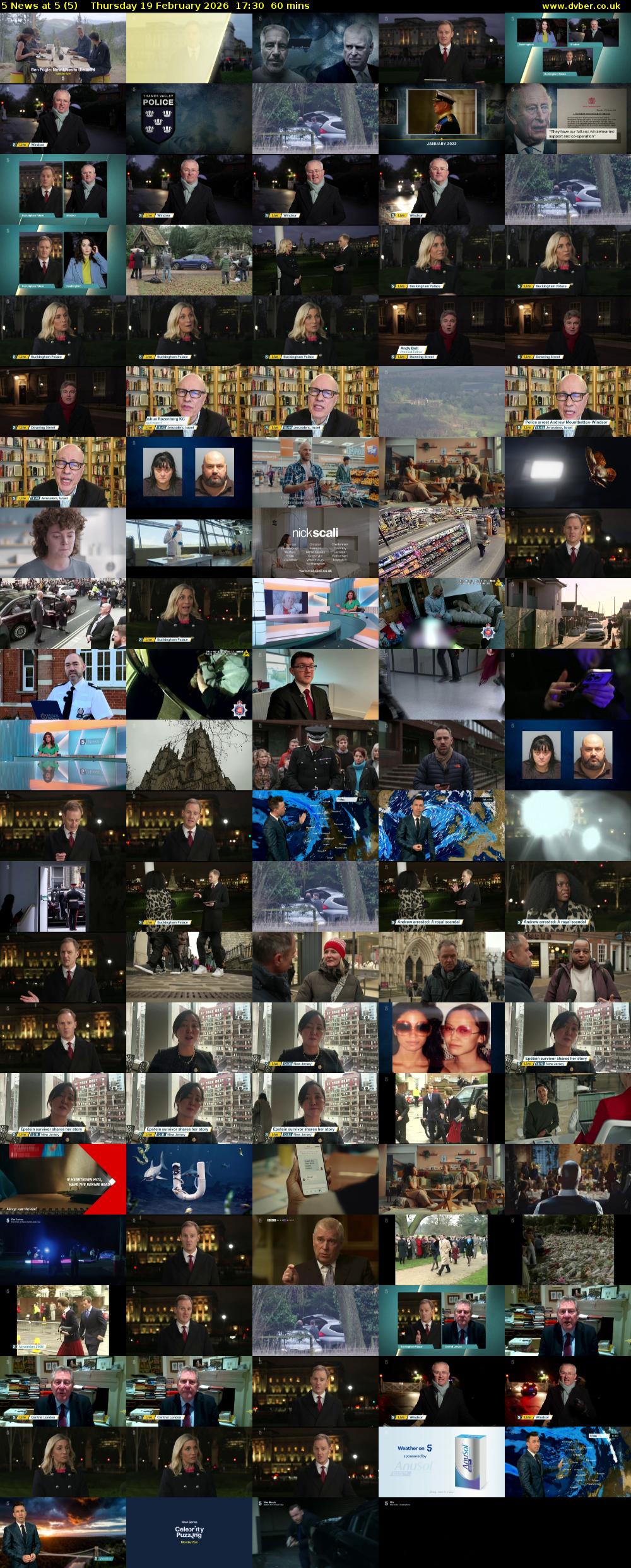 5 News at 5 (5) Thursday 19 February 2026 17:30 - 18:30