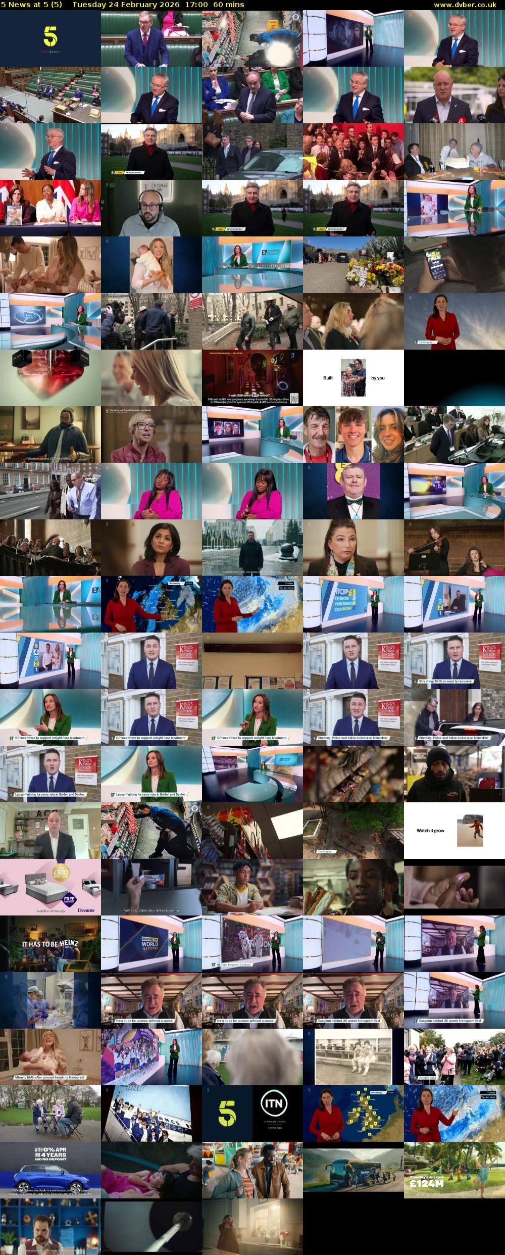 5 News at 5 (5) Tuesday 24 February 2026 17:00 - 18:00