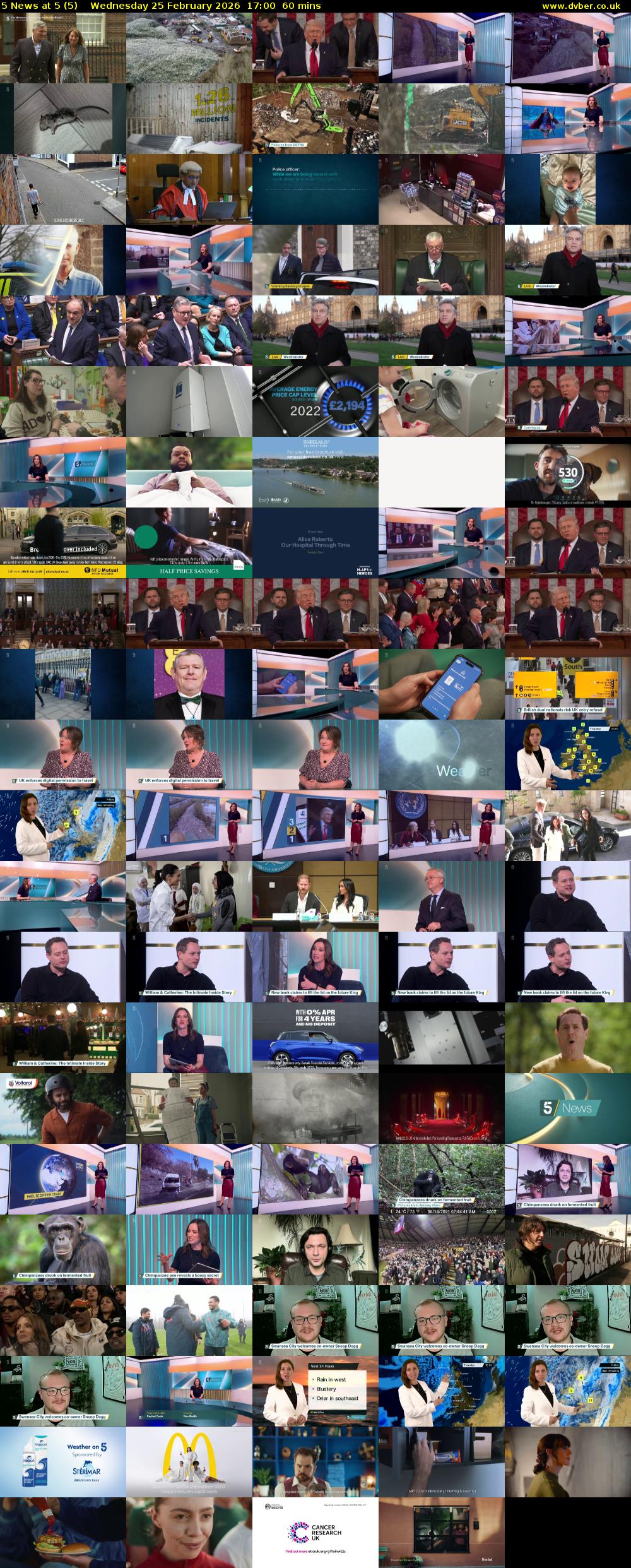 5 News at 5 (5) Wednesday 25 February 2026 17:00 - 18:00