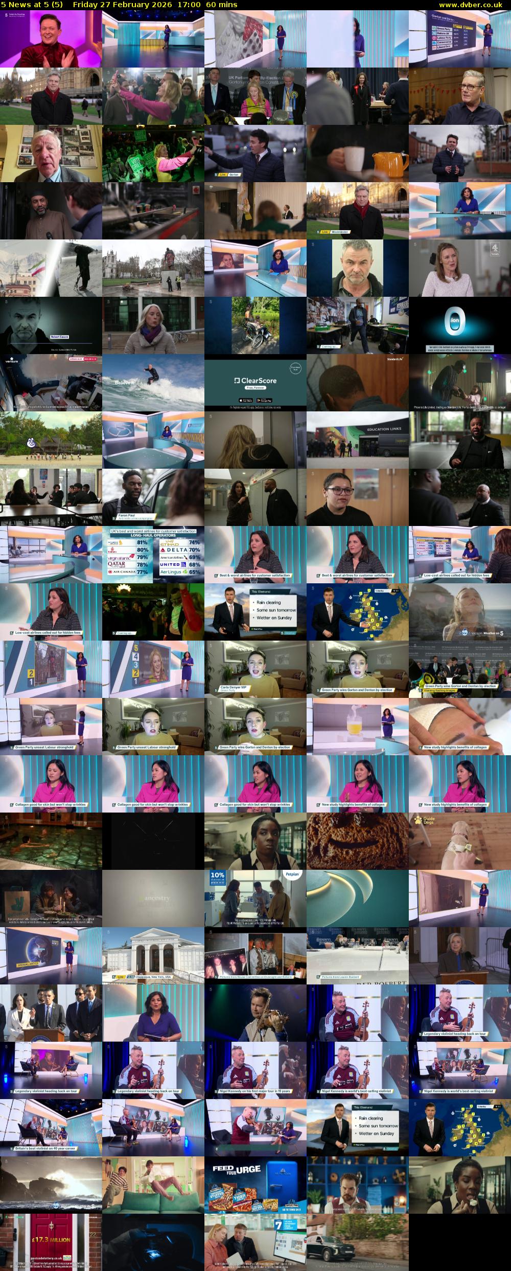 5 News at 5 (5) Friday 27 February 2026 17:00 - 18:00