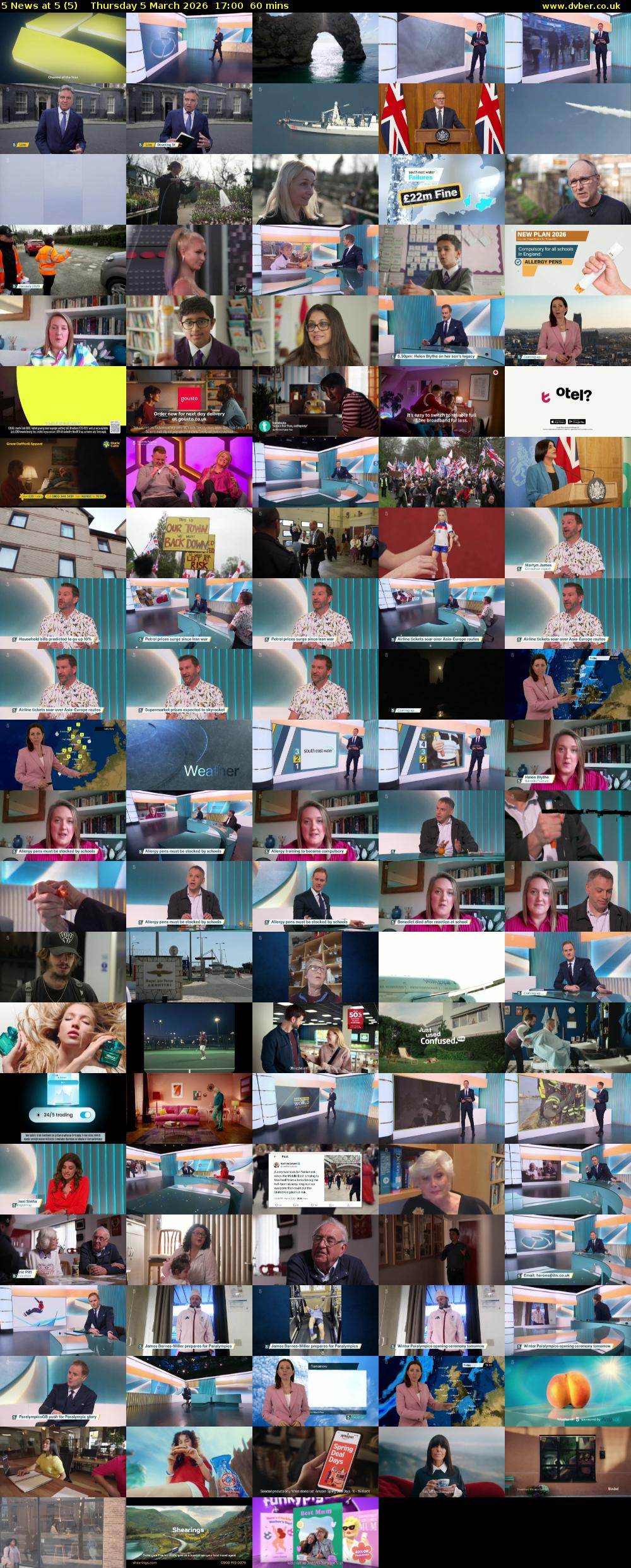 5 News at 5 (5) Thursday 5 March 2026 17:00 - 18:00