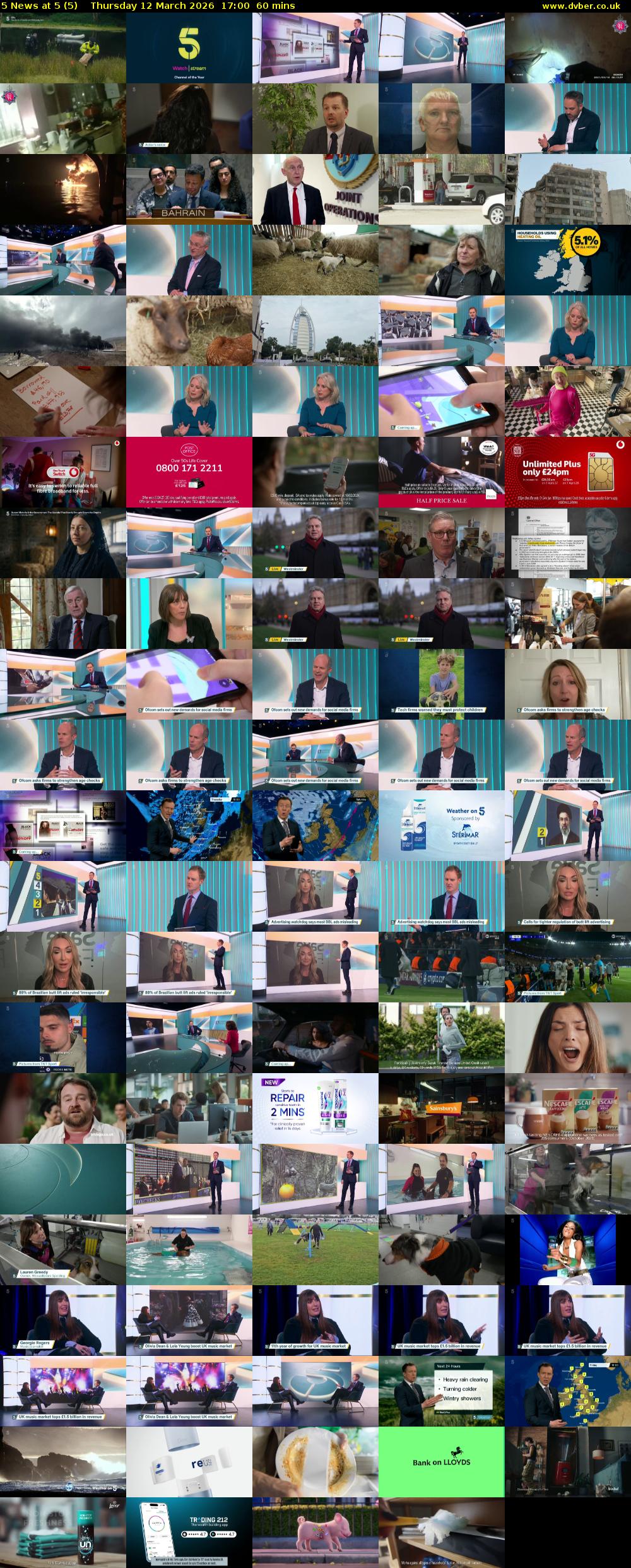 5 News at 5 (5) Thursday 12 March 2026 17:00 - 18:00