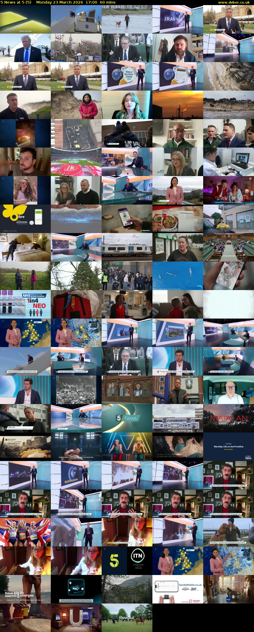 5 News at 5 (5) Monday 23 March 2026 17:00 - 18:00