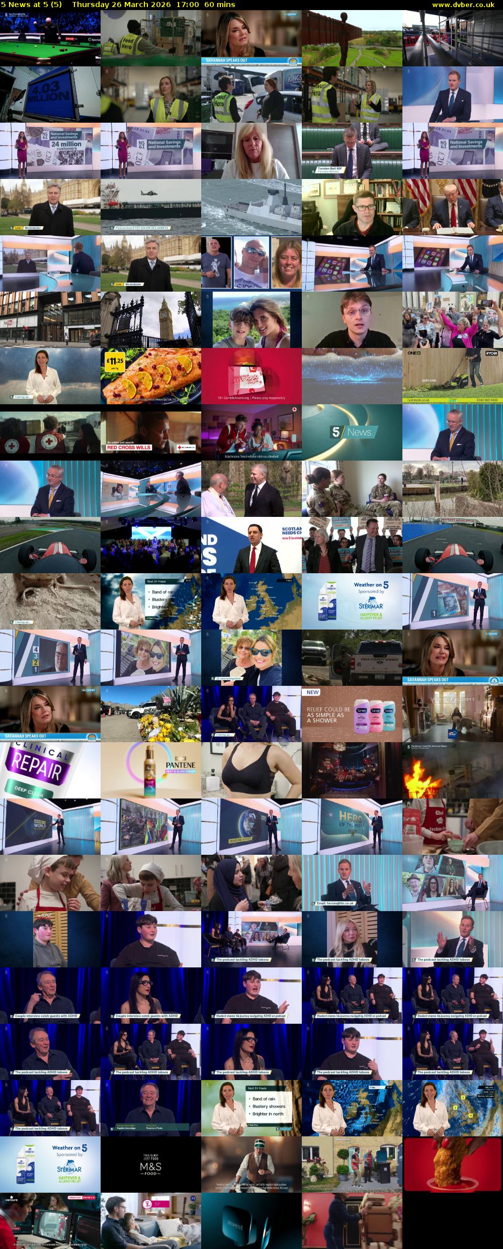 5 News at 5 (5) Thursday 26 March 2026 17:00 - 18:00